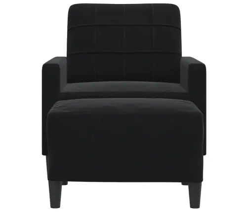 Atpūtas Krēsls Ar Kājsoliņu, 60 Cm, Melns Samts Vidaxl