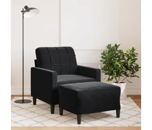 Atpūtas Krēsls Ar Kājsoliņu, 60 Cm, Melns Samts Vidaxl
