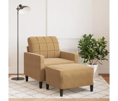 Krėslas Su Pakoja, Rudos Spalvos, 60cm Aksomas