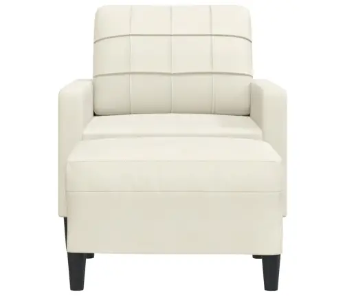 Atpūtas Krēsls Ar Kājsoliņu, 60 Cm, Krēmkrāsas Samts Vidaxl