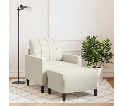 Atpūtas Krēsls Ar Kājsoliņu, 60 Cm, Krēmkrāsas Samts Vidaxl