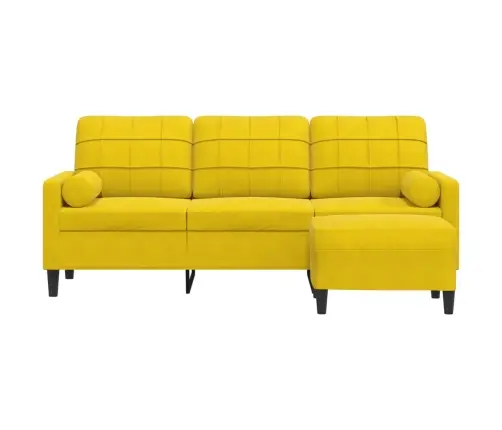 3-Kohaline Diivan Jalapingiga, Kollane, 180 cm Samet