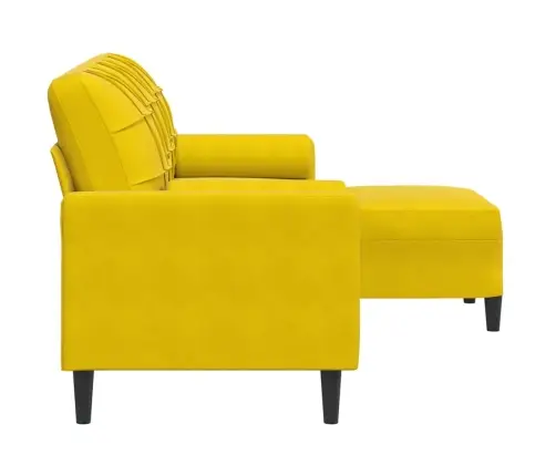 3-Kohaline Diivan Jalapingiga, Kollane, 180 cm Samet