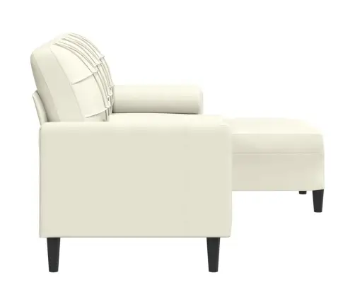 Trīsvietīgs Dīvāns Ar Kājsoliņu, 180 Cm, Krēmkrāsas Samts Vidaxl