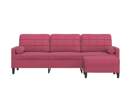 3-Kohaline Diivan Jalapingiga, Veinipunane, 210 cm Samet
