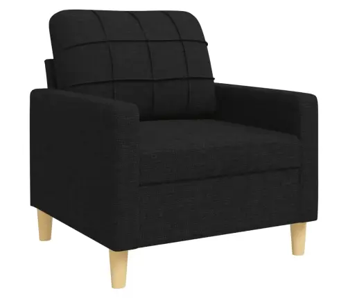 Trīsdaļīgs Dīvānu Komplekts, Melns, Audums Vidaxl