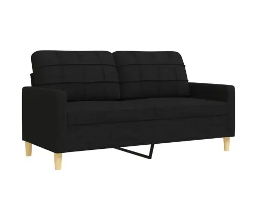 Trīsdaļīgs Dīvānu Komplekts, Melns, Audums Vidaxl