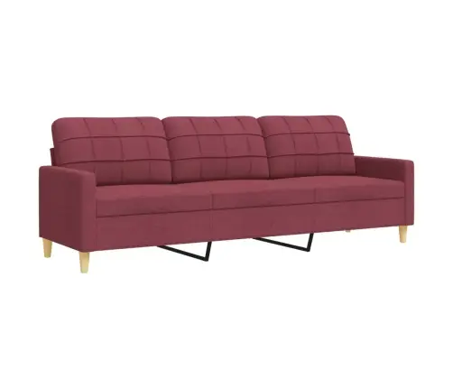 Trīsvietīgs Dīvānu Komplekts, Vīnsarkans Audums Vidaxl