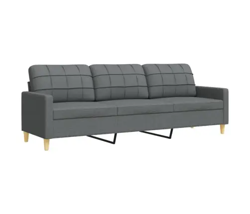 Četrdaļīgs Dīvānu Komplekts Ar Kāju Balstu, Tumši Pelēks Audums Vidaxl