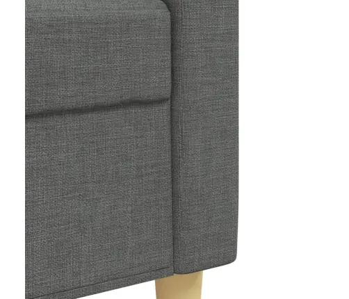 Četrdaļīgs Dīvānu Komplekts Ar Kāju Balstu, Tumši Pelēks Audums Vidaxl