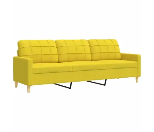 Četrdaļīgs Dīvānu Komplekts Ar Kāju Balstu, Dzeltens Audums Vidaxl