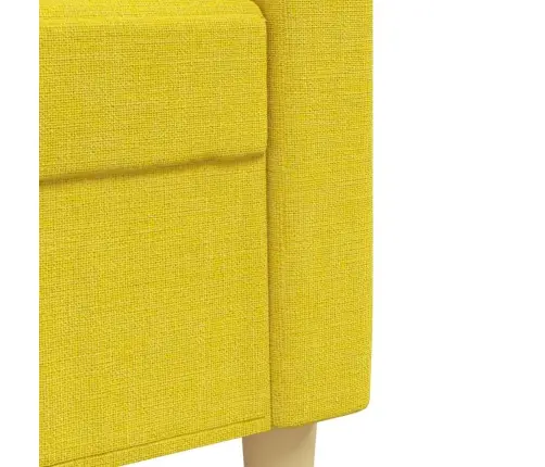 Četrdaļīgs Dīvānu Komplekts Ar Kāju Balstu, Dzeltens Audums Vidaxl