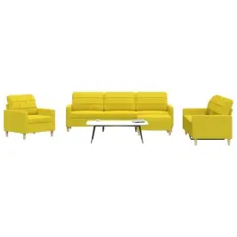 Četrdaļīgs Dīvānu Komplekts Ar Kāju Balstu, Dzeltens Audums Vidaxl Četrdaļīgs Dīvānu Komplekts Ar Kāju Balstu, Dzeltens Audums Vidaxl