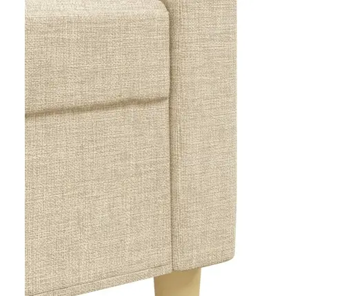 Trīsdaļīgs Dīvānu Komplekts Ar Spilveniem, Krēmkrāsas Audums Vidaxl