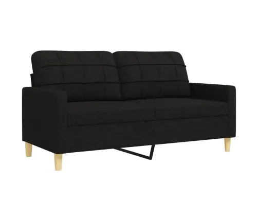 Trīsdaļīgs Dīvānu Komplekts Ar Spilveniem, Melns Audums Vidaxl