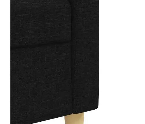 Trīsdaļīgs Dīvānu Komplekts Ar Spilveniem, Melns Audums Vidaxl