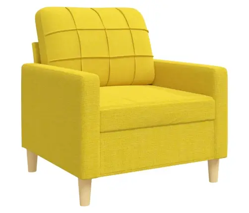 3-Osaline Diivanikomplekt Patjadega, Helekollane, Kangas