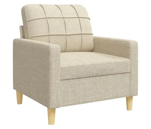 Četrdaļīgs Dīvānu Komplekts Ar Kāju Balstu Un Spilveniem, Bēšs Vidaxl