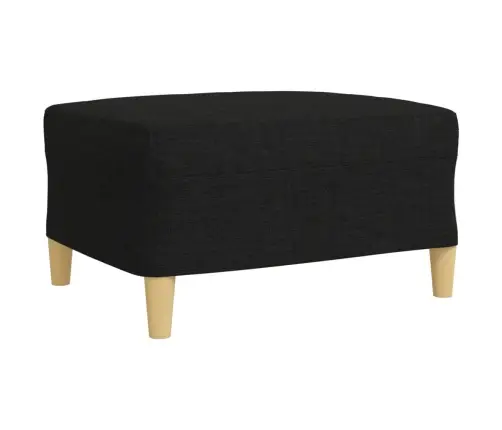 Četrdaļīgs Dīvānu Komplekts Ar Kāju Balstu Un Spilveniem, Melns Vidaxl