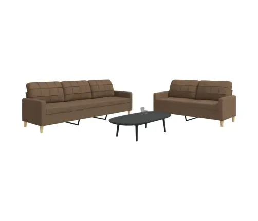 Divdaļīgs Dīvānu Komplekts, Brūns Audums Vidaxl