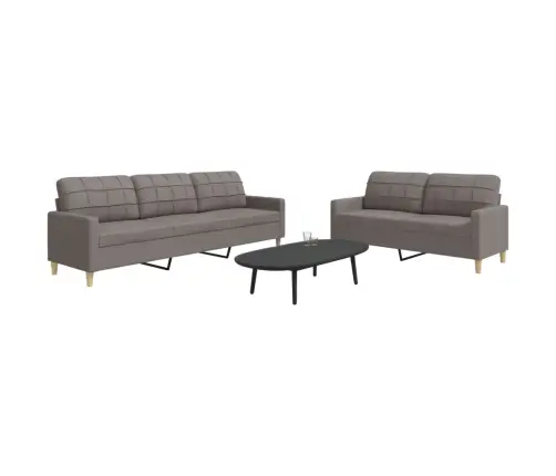 Divdaļīgs Dīvānu Komplekts, Pelēkbrūns Audums Vidaxl