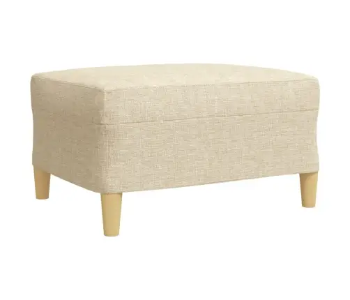 Trīsdaļīgs Dīvānu Komplekts Ar Kāju Balstu, Krēmkrāsas Audums Vidaxl