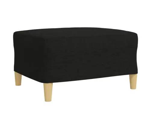 Trīsdaļīgs Dīvānu Komplekts Ar Kāju Balstu, Melns Audums Vidaxl