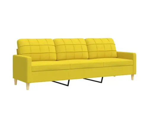 Trīsdaļīgs Dīvānu Komplekts Ar Kāju Balstu, Dzeltens Audums Vidaxl