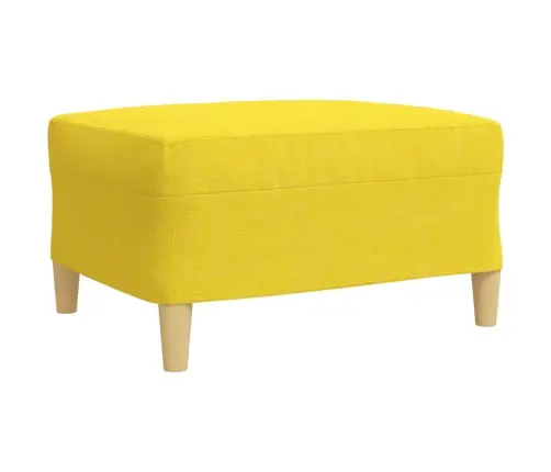 Trīsdaļīgs Dīvānu Komplekts Ar Kāju Balstu, Dzeltens Audums Vidaxl