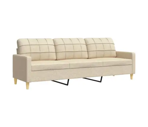 Divdaļīgs Dīvānu Komplekts Ar Spilveniem, Krēmkrāsas Audums Vidaxl