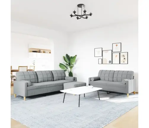 Trīsdaļīgs Dīvānu Komplekts Ar Kāju Balstu Un Spilveniem Vidaxl