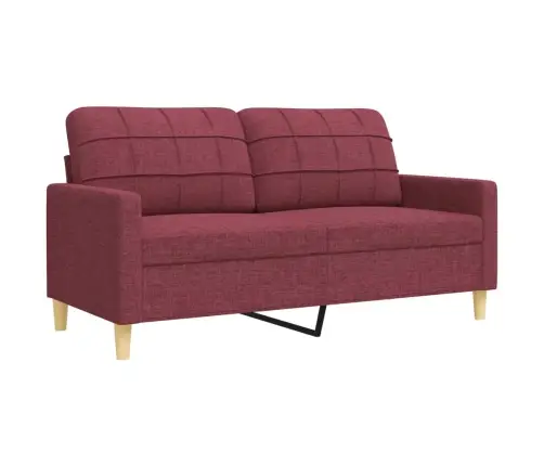 3-Osaline Diivanikomplekt Patjadega, Veinipunane, Kangas