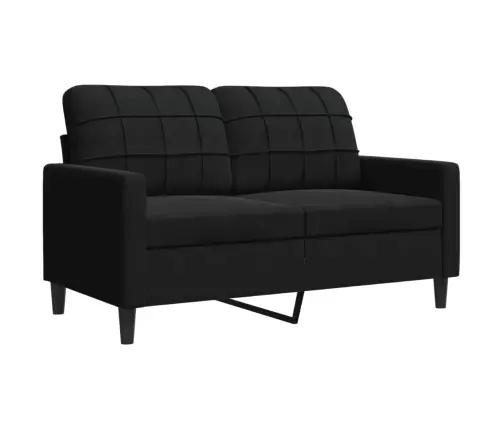 Sofos Komplektas Su Pagalvėlėmis, 3 Dalių, Juodas, Aksomas