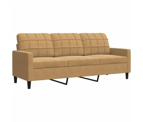 Trīsdaļīgs Dīvānu Komplekts Ar Spilveniem, Brūns Samts Vidaxl