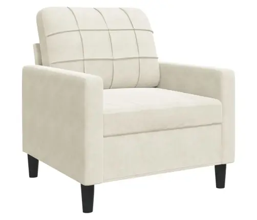 3-Osaline Diivanikomplekt Patjadega, Kreemjas, Samet