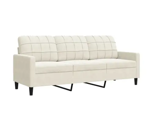 3-Osaline Diivanikomplekt Patjadega, Kreemjas, Samet