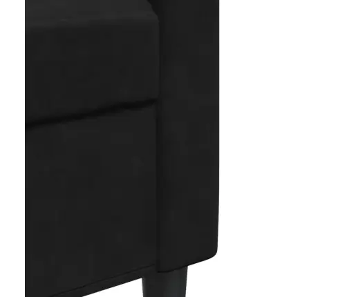 Četrdaļīgs Dīvānu Komplekts Ar Spilveniem, Melns Samts Vidaxl