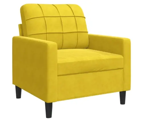 Trīsdaļīgs Dīvānu Komplekts Ar Spilveniem, Dzeltens Samts Vidaxl