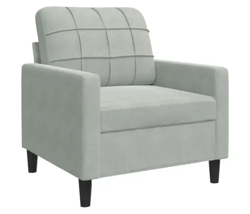 Četrdaļīgs Dīvānu Komplekts Ar Spilveniem, Gaiši Pelēks Samts Vidaxl