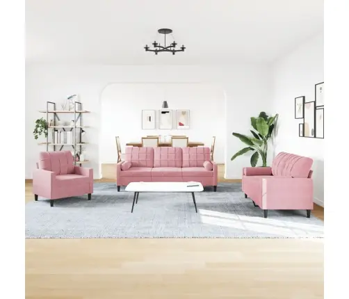 4-Osaline Diivanikomplekt Patjadega, Helehall, Samet