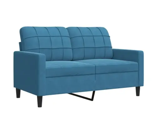 Trīsdaļīgs Dīvānu Komplekts Ar Spilveniem, Zils Samts Vidaxl