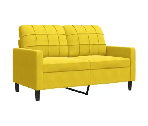 Sofos Komplektas Su Pagalvėlėmis, 2 Dalių, Geltonas, Aksomas