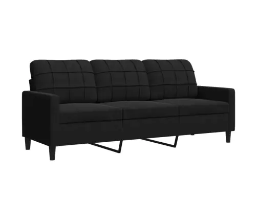 Trīsdaļīgs Dīvānu Komplekts Ar Spilveniem, Melns Samts Vidaxl