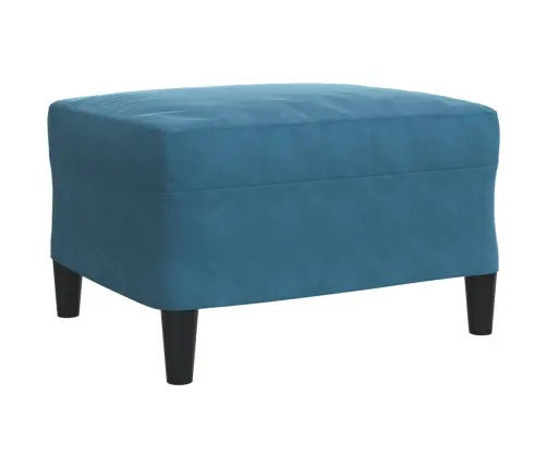 Sofos Komplektas Su Pagalvėlėmis, 3 Dalių, Mėlynas, Aksomas