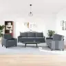 3-Osaline Diivanikomplekt Patjadega, Tumehall, Samet