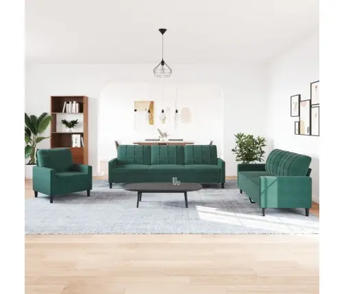 Četrdaļīgs Dīvānu Komplekts Ar Spilveniem, Tumši Zaļš Samts Vidaxl Četrdaļīgs Dīvānu Komplekts Ar Spilveniem, Tumši Zaļš Samts Vidaxl