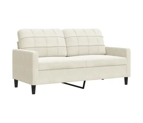 Četrdaļīgs Dīvānu Komplekts Ar Spilveniem, Krēmkrāsas Samts Vidaxl