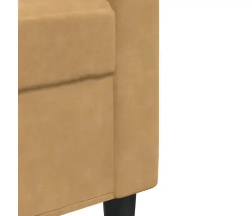 3-Osaline Diivanikomplekt Patjadega, Pruun, Samet