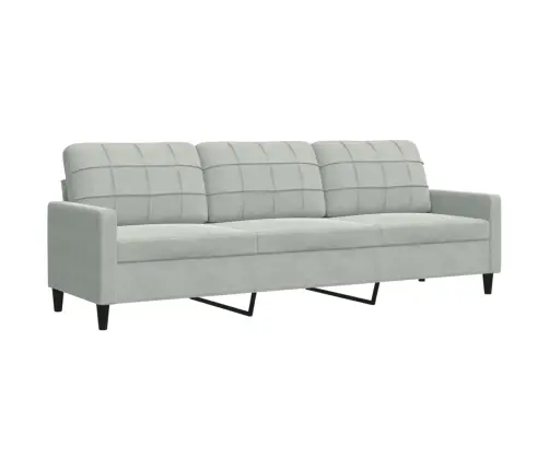 Četrdaļīgs Dīvānu Komplekts Ar Spilveniem, Gaiši Pelēks Samts Vidaxl