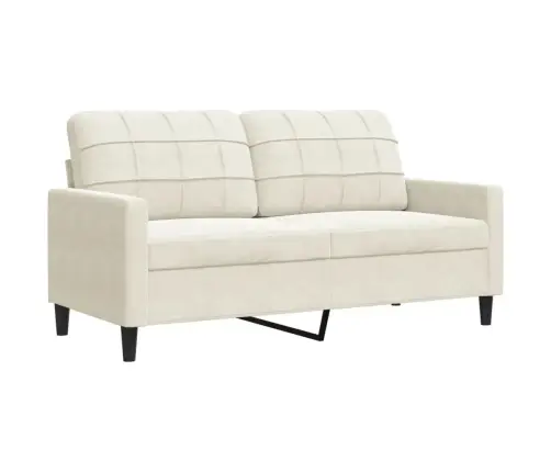 Četrdaļīgs Dīvānu Komplekts Ar Spilveniem, Krēmkrāsas Samts Vidaxl